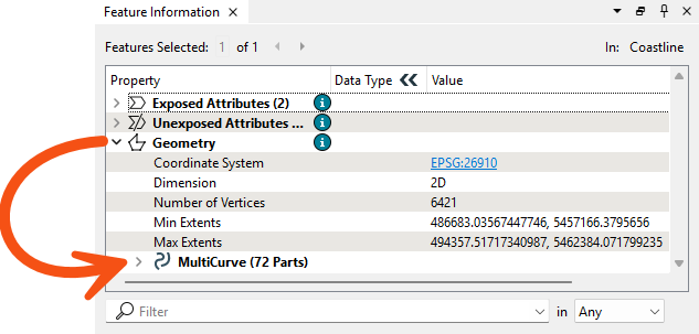 Expanding Geometry to see MultiCurve